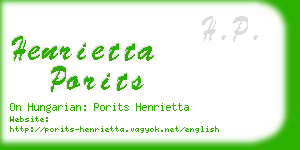 henrietta porits business card